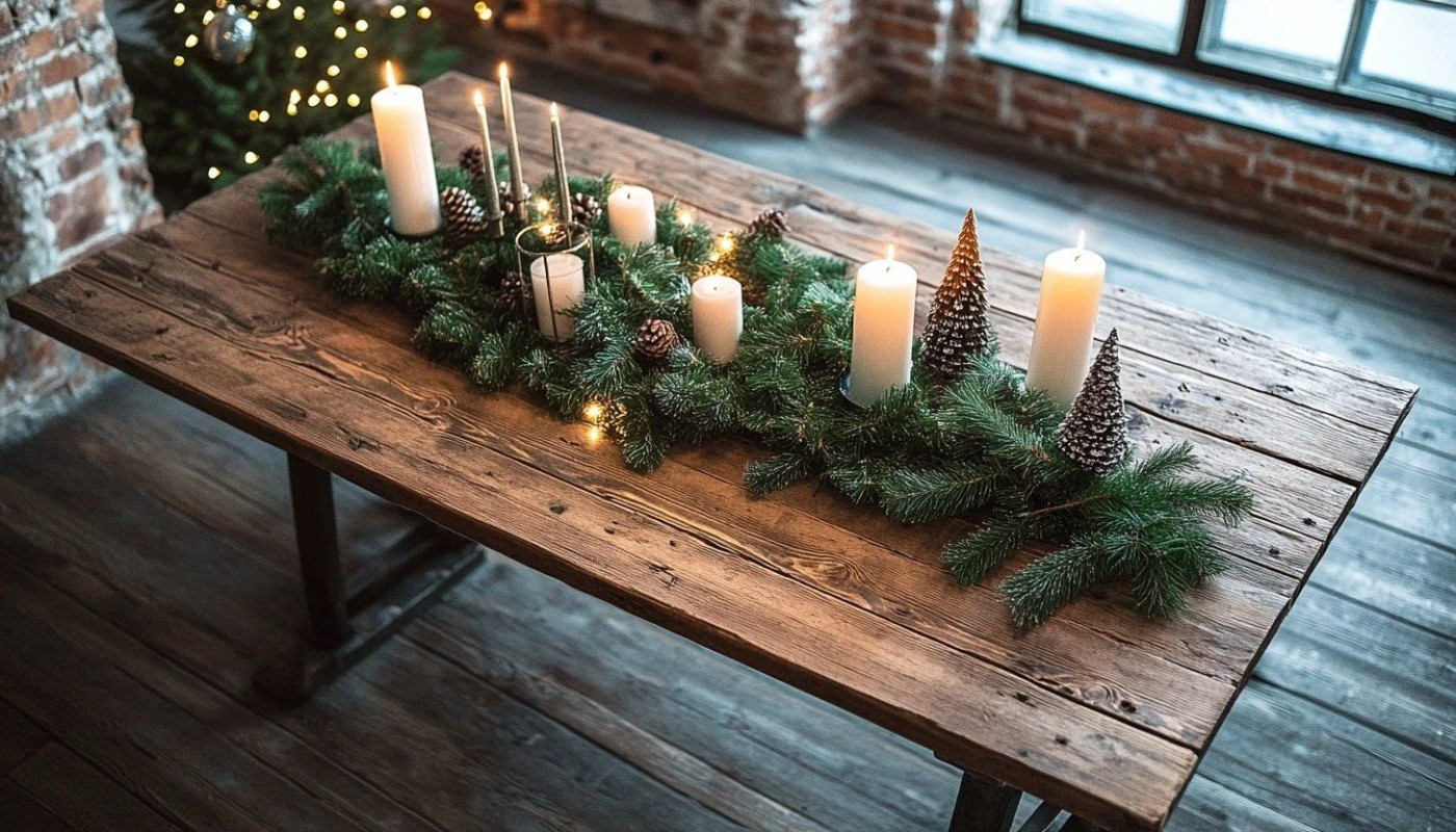 Comment intégrer des éléments naturels au style industriel pour Noël ?